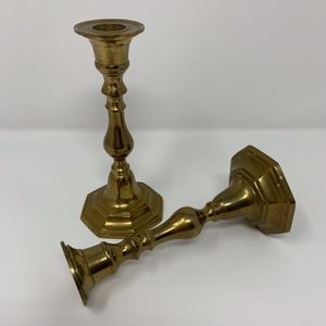 Vintage Brass Candlesticks Set of 2 Brass Decor